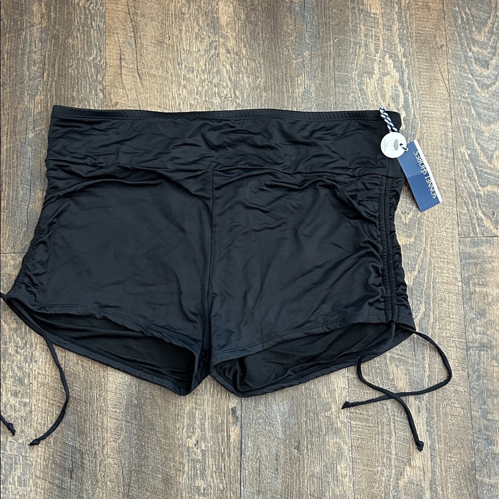 New Sonnet Shores women's black swim shorts Size 20W Adjustable‎